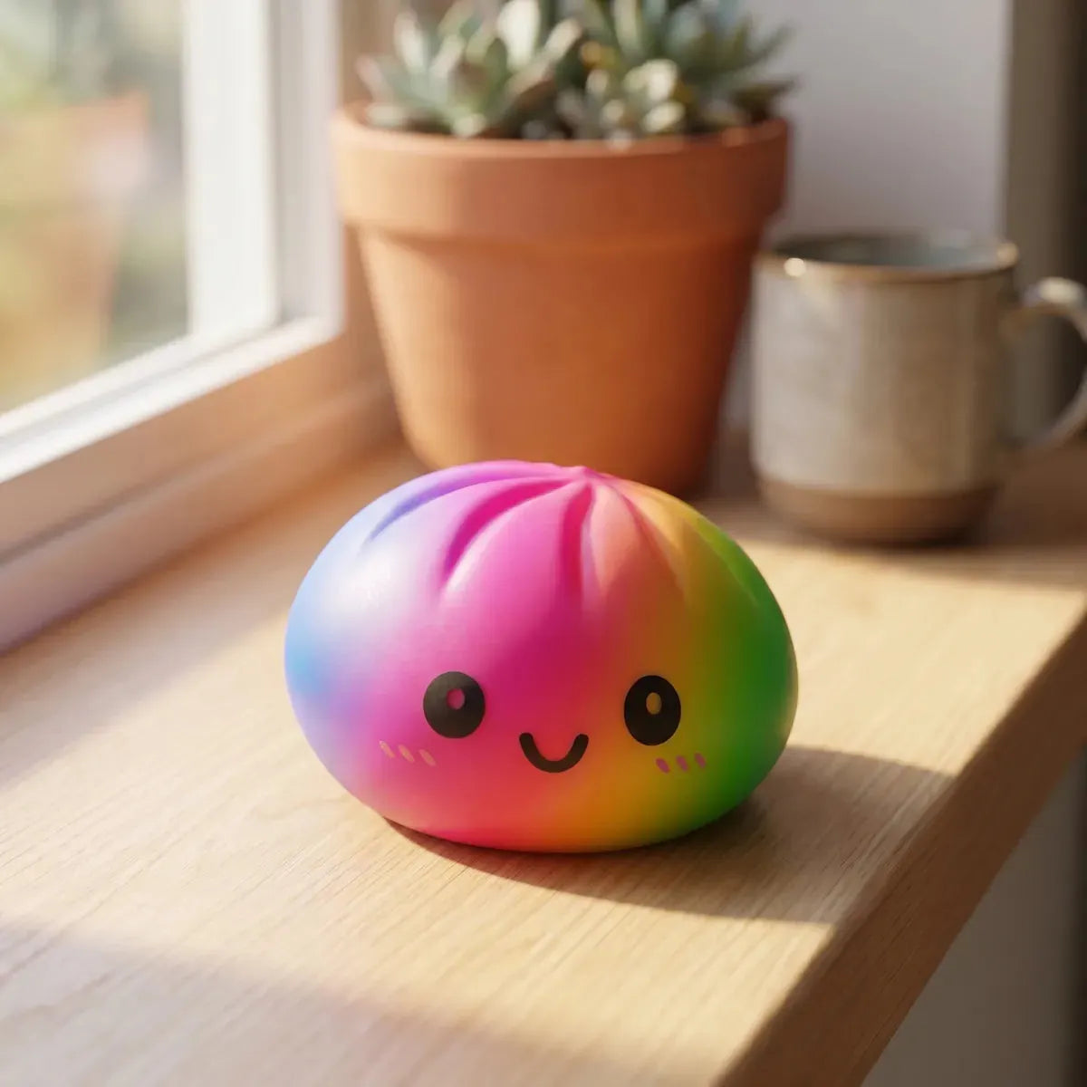 Colorful Large Rainbow Dumpling Squishy