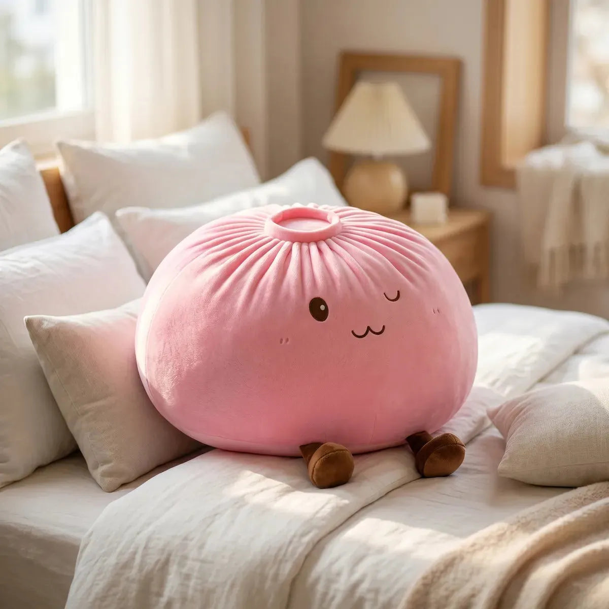 Cozy Pink Large Dumpling Squishy Toy