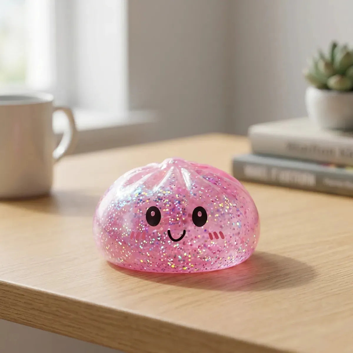 Kawaii Pink Glitter Dumpling Squishy