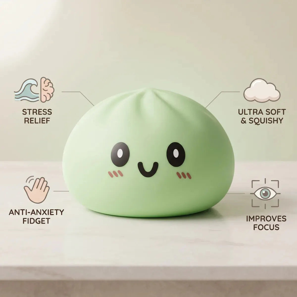Jumbo Large Green Dumpling Squishy