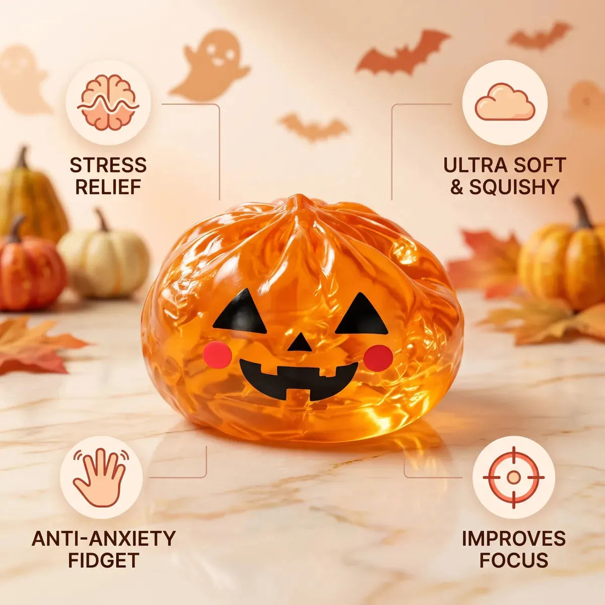 Glowing Pumpkin Halloween Dumpling Squishy