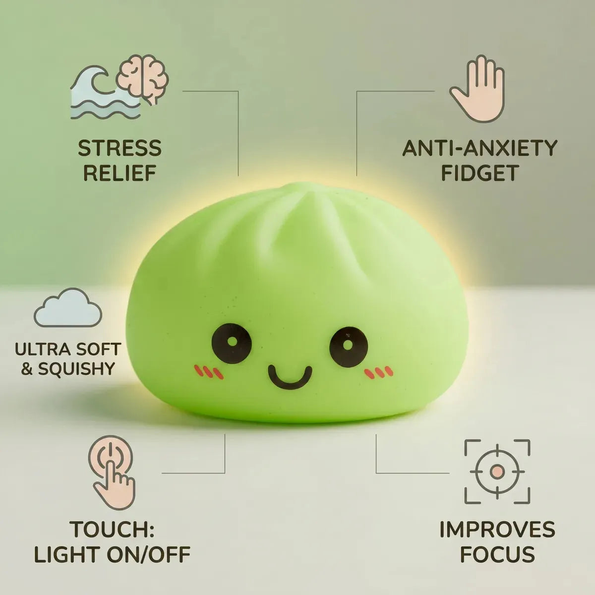 Glow Green Squishy Dumpling Light