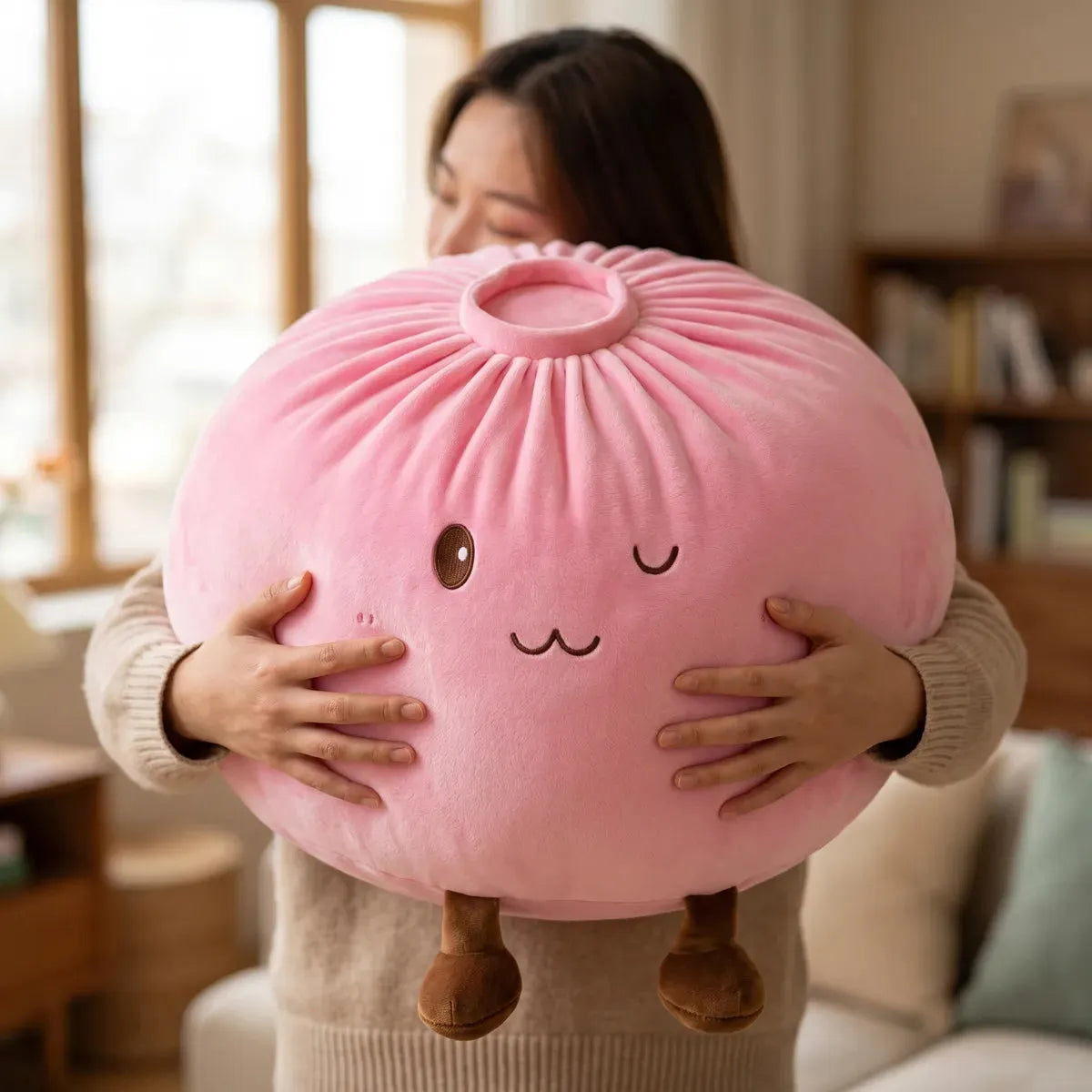 Cozy Pink Large Dumpling Squishy Toy
