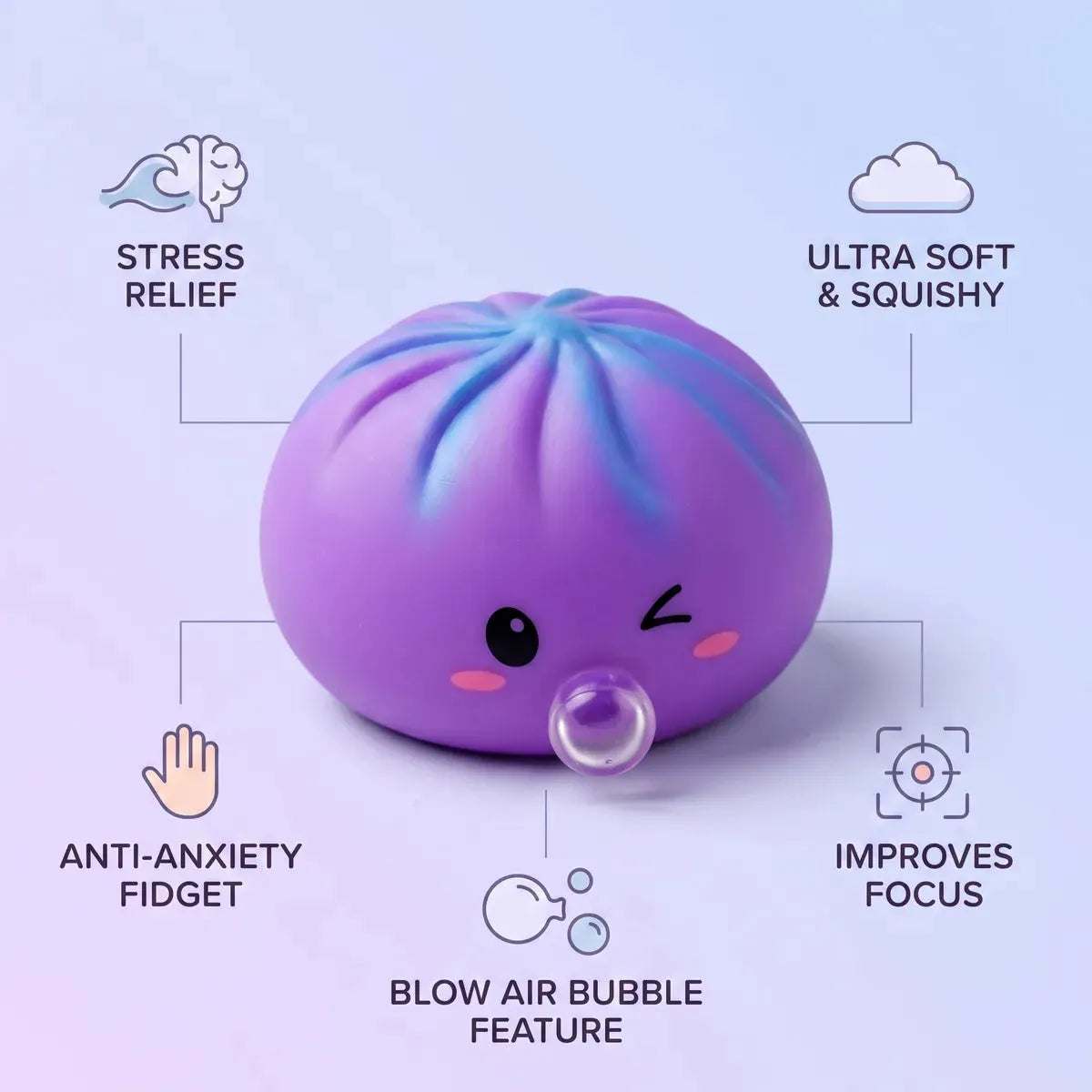 Cosmic Purple Rare Blow Dumpling Squishy