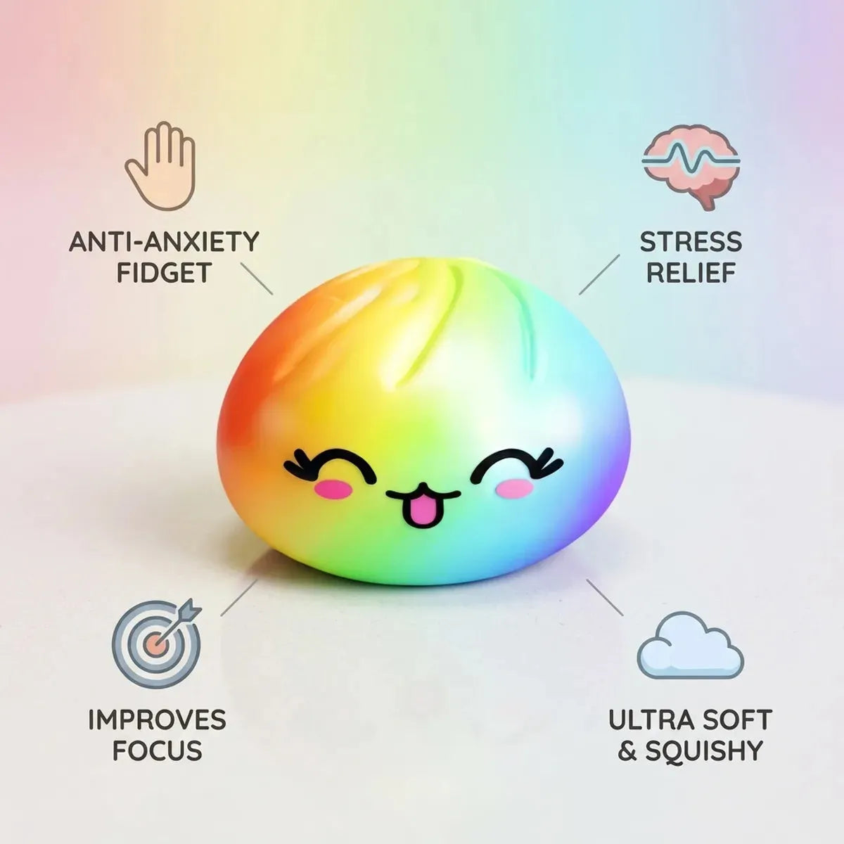 Colorful Rare Rainbow Dumpling Squishy