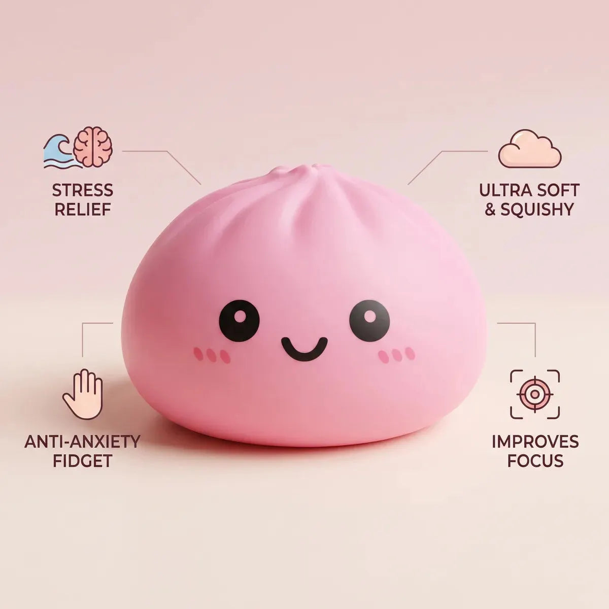 Jumbo Large Pink Dumpling Squishy