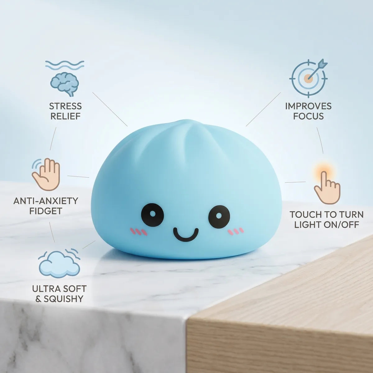 Aurora Blue Squishy Dumpling Light