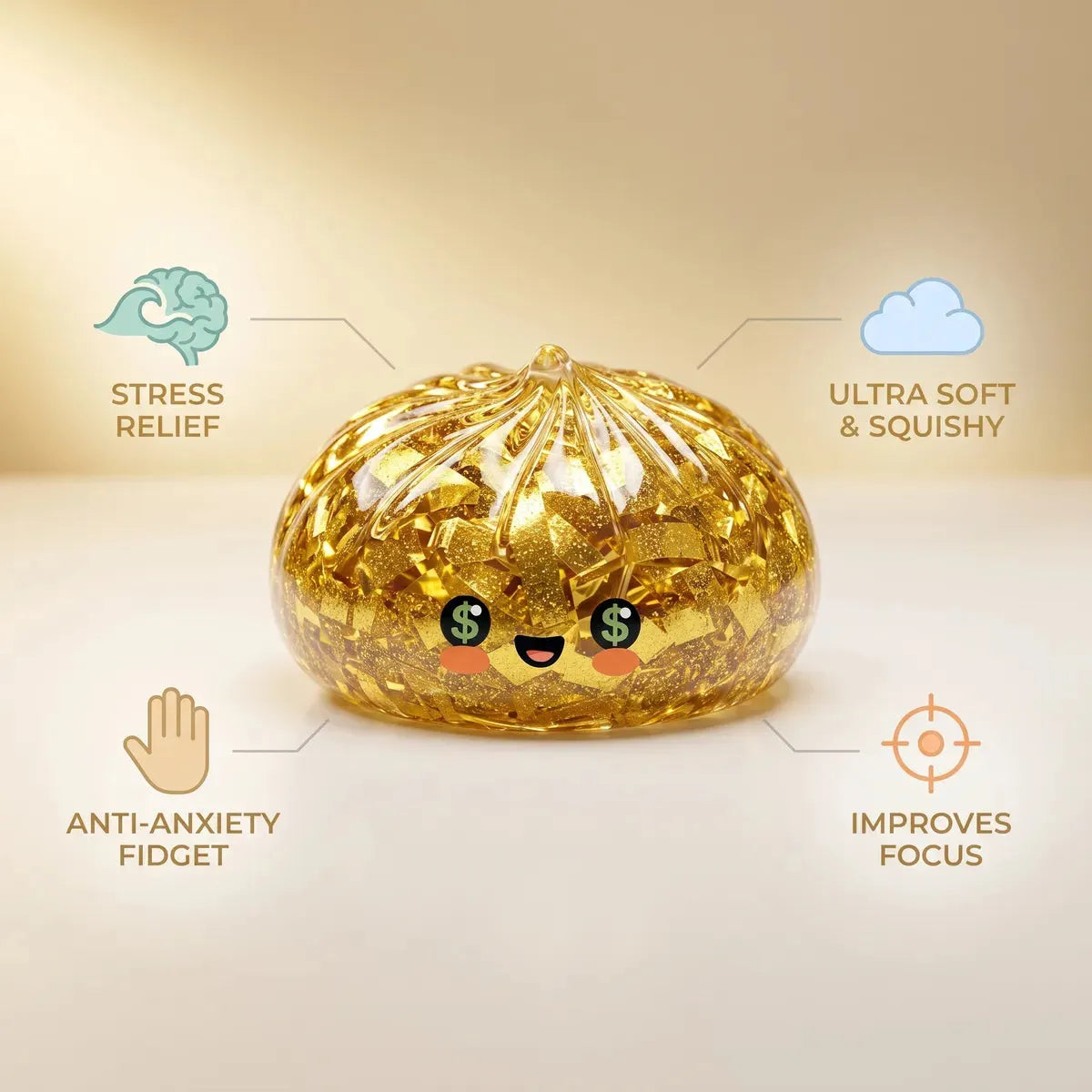 Ultra Rare Lucky Gold Dumpling Squishy