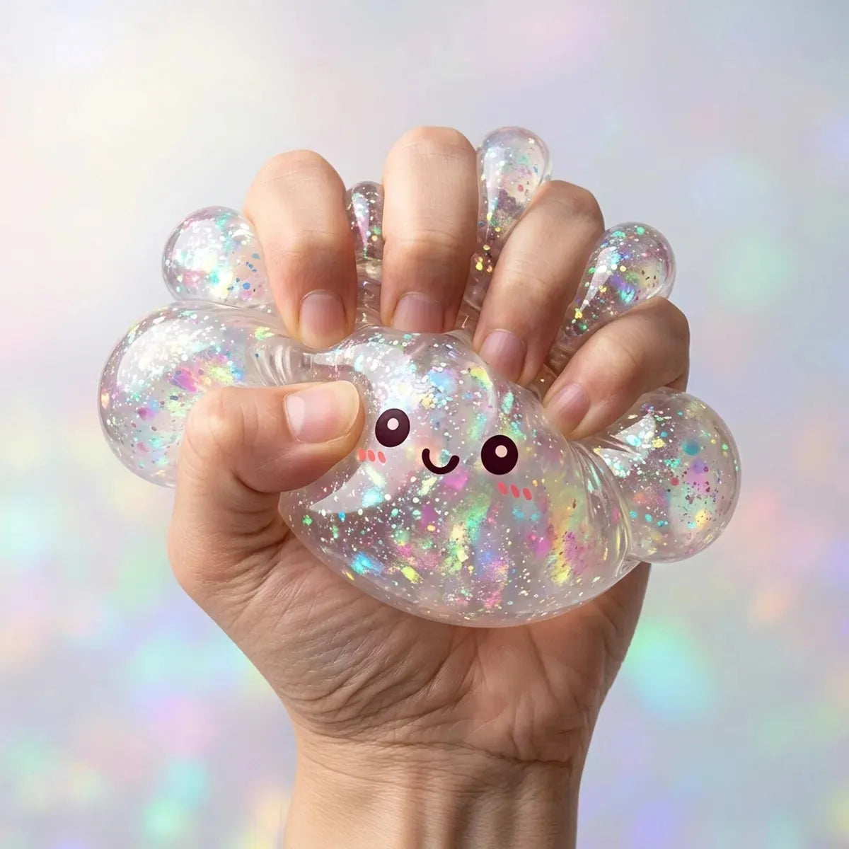 Shiny Silver Glitter Dumpling Squishy