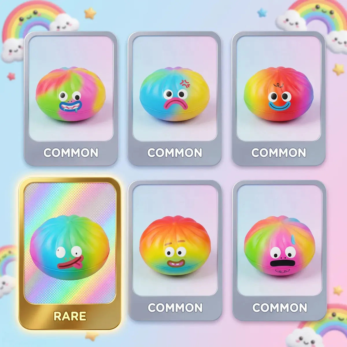 Vibrant Rainbow Mystery Squishy Dumplings