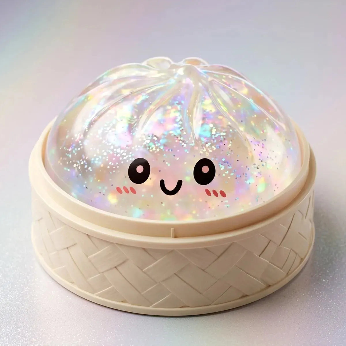 Shiny Silver Glitter Dumpling Squishy