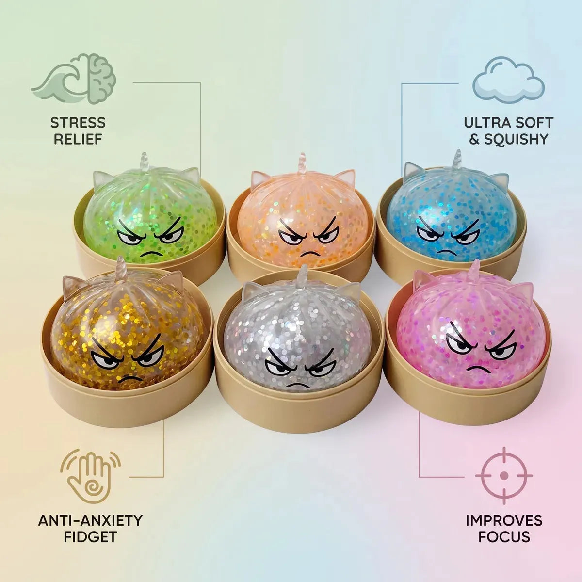 Magical Mystery Dumpling Squishy Rare Unicorn Glitter