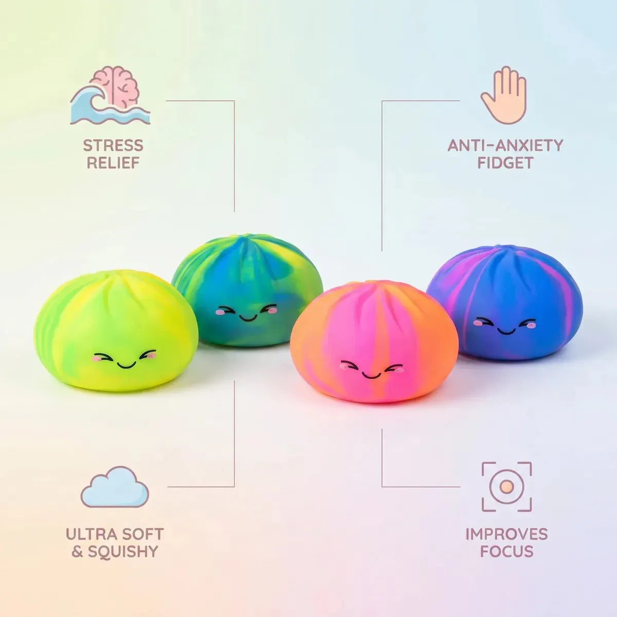 Rainbow Colorful Dumpling Squishy
