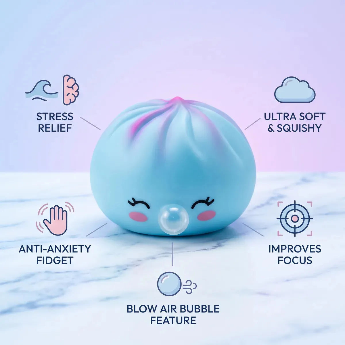 Frost Blue Rare Blow Dumpling Squishy