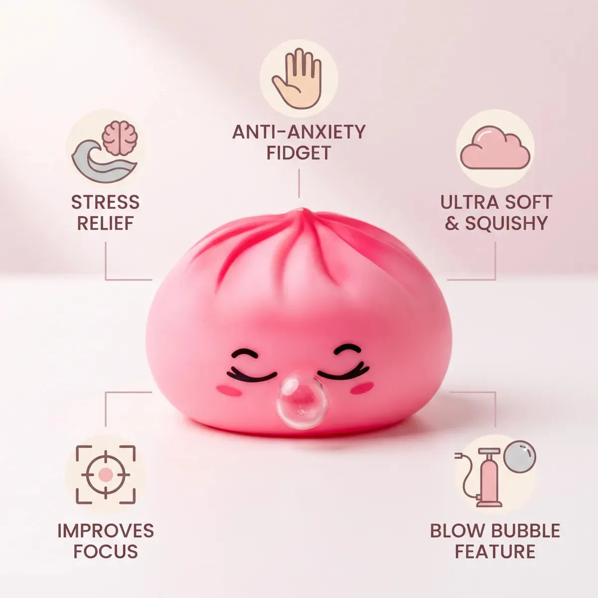 Blossom Pink Rare Blow Dumpling Squishy