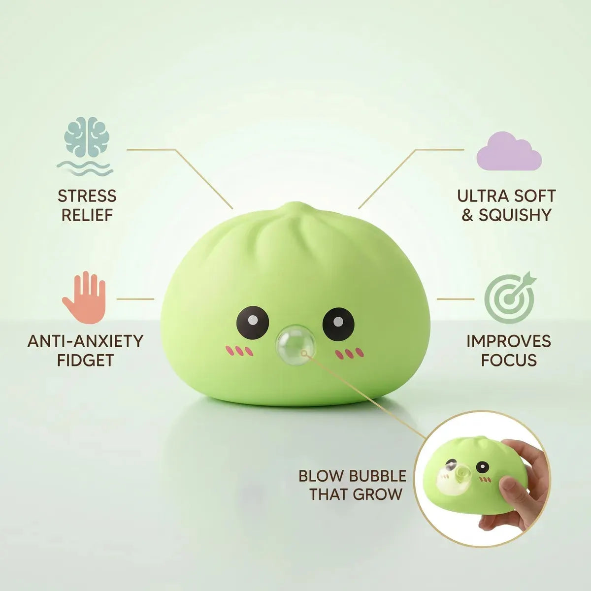 Fresh Green Blow Dumpling Squishy