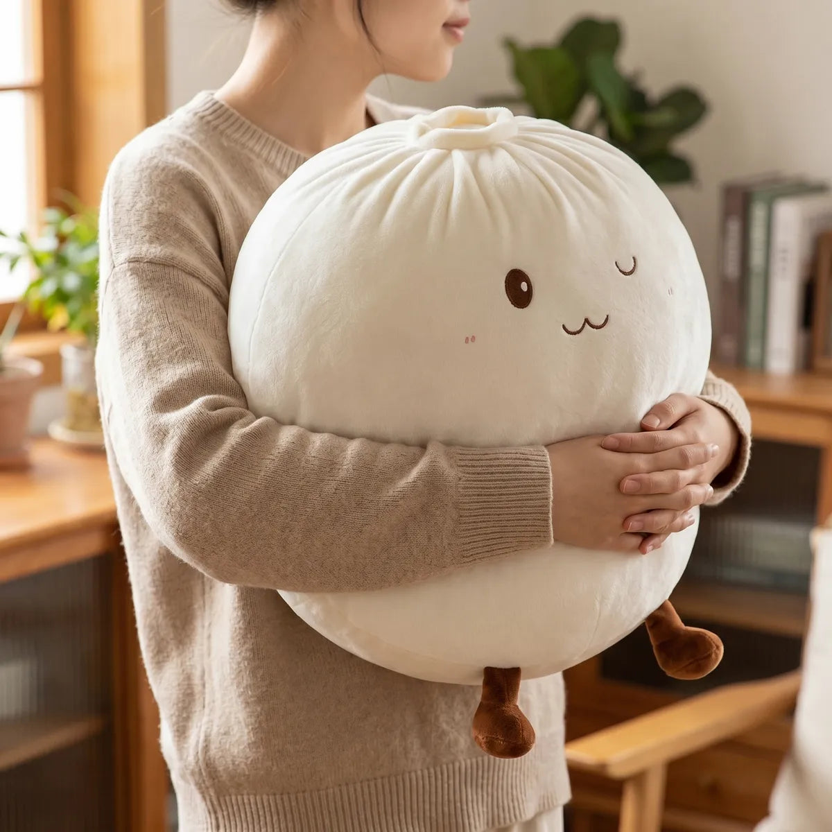 Huggable White Large Dumpling Squishy Toy