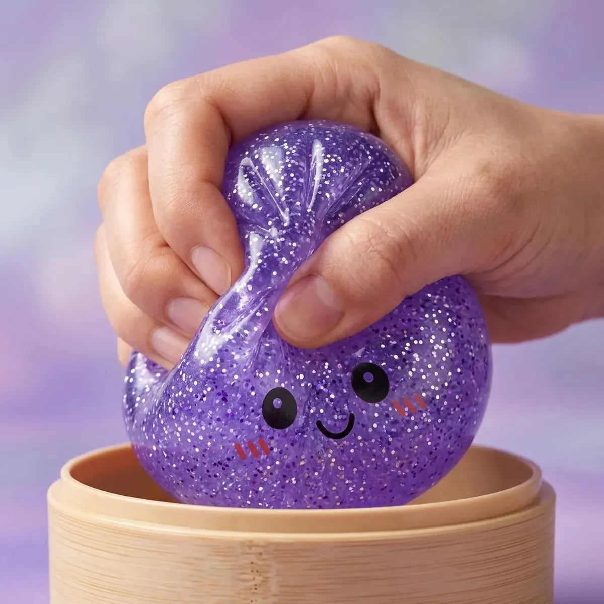 Dreamy Purple Glitter Dumpling Squishy