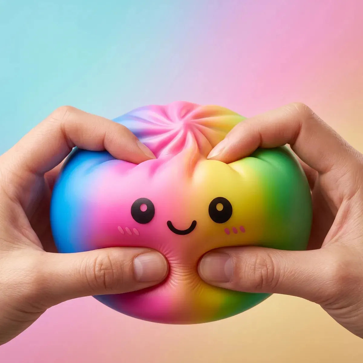 Colorful Large Rainbow Dumpling Squishy