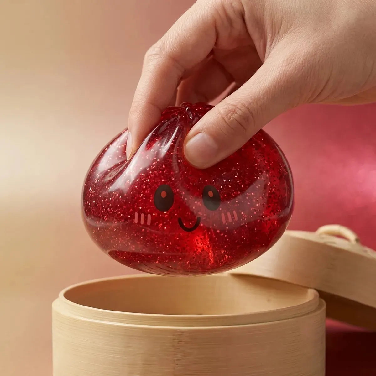 Lucky Red Glitter Dumpling Squishy