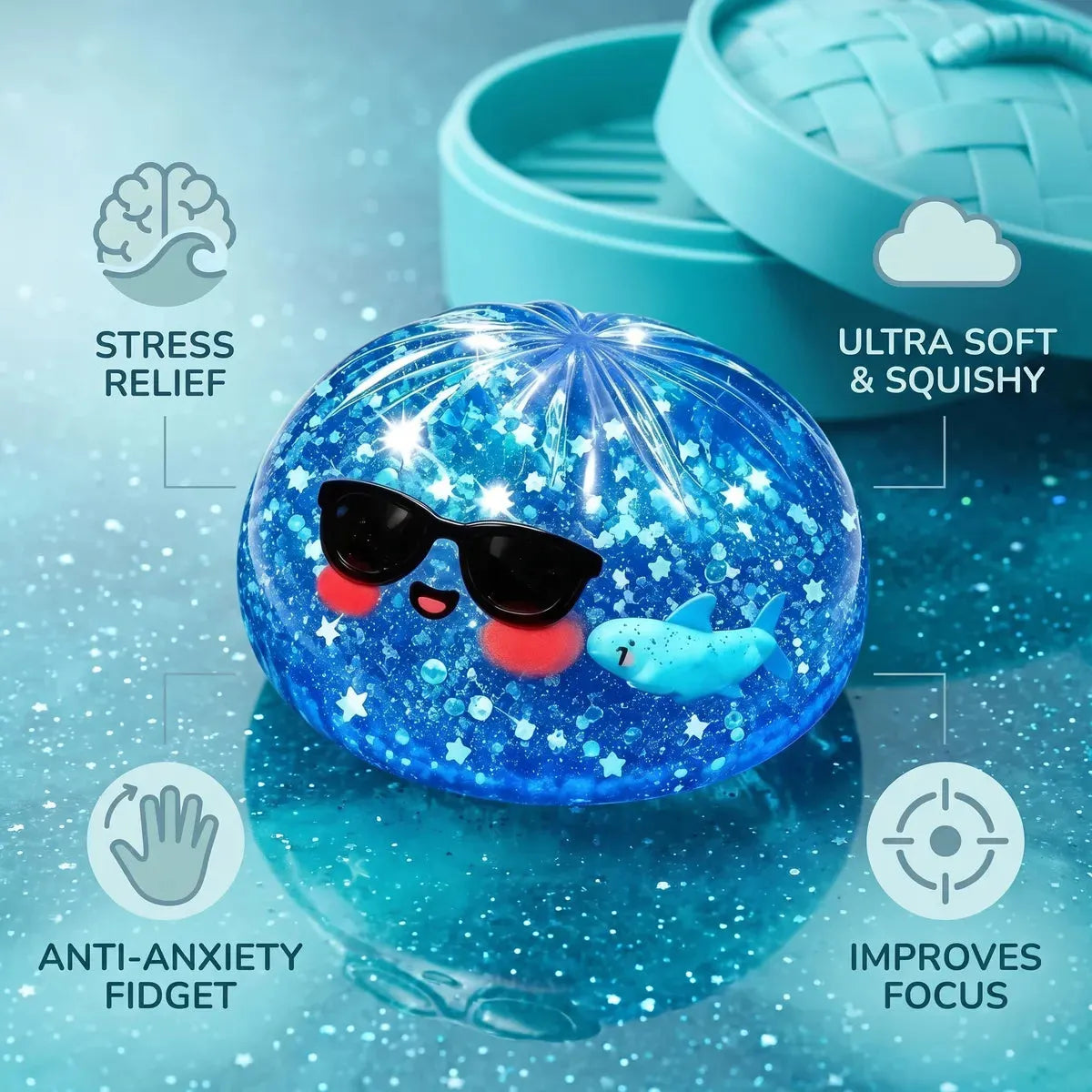 Cool Sparkle Sunglasses Dumpling Squishy