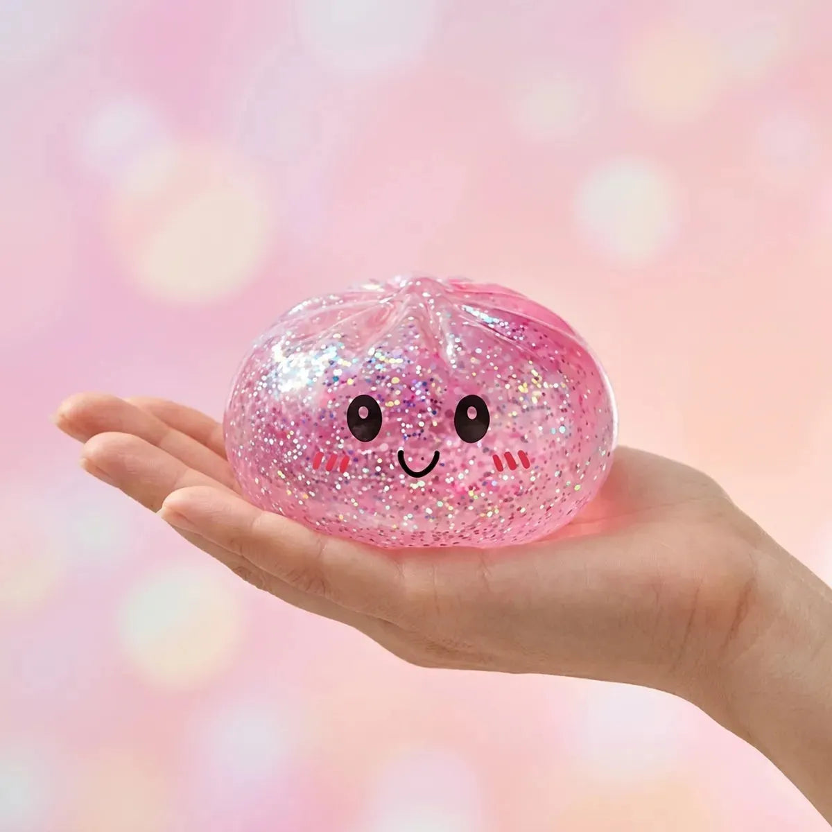 Kawaii Pink Glitter Dumpling Squishy