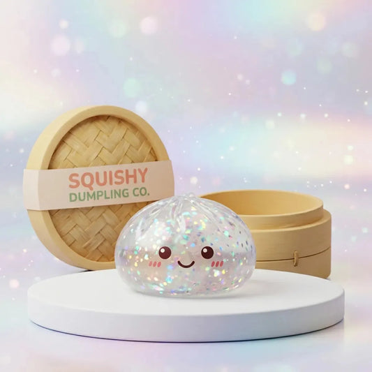 Shiny Silver Glitter Dumpling Squishy