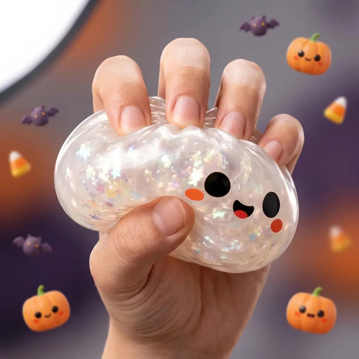 Glitter Ghost Halloween Dumpling Squishy