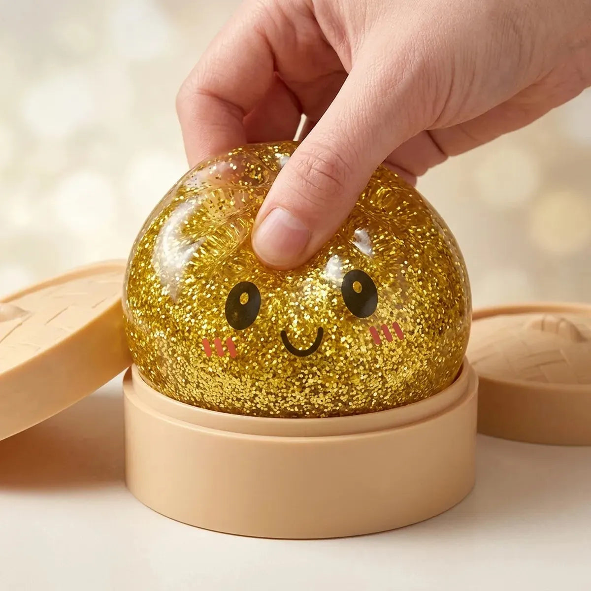 Luxe Gold Glitter Dumpling Squishy