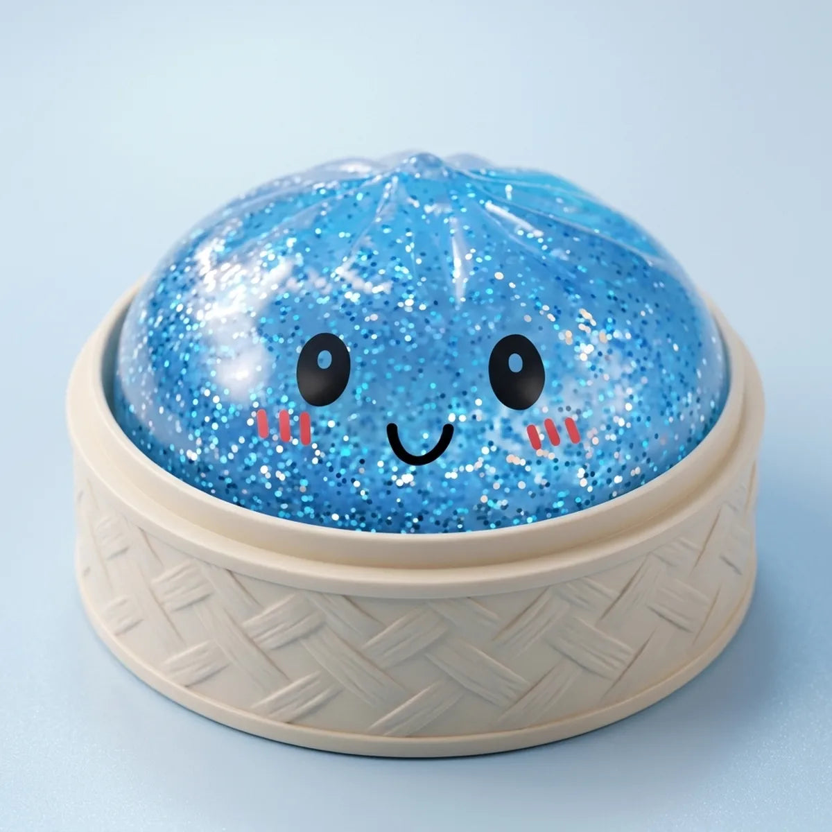 Calm Blue Glitter Dumpling Squishy