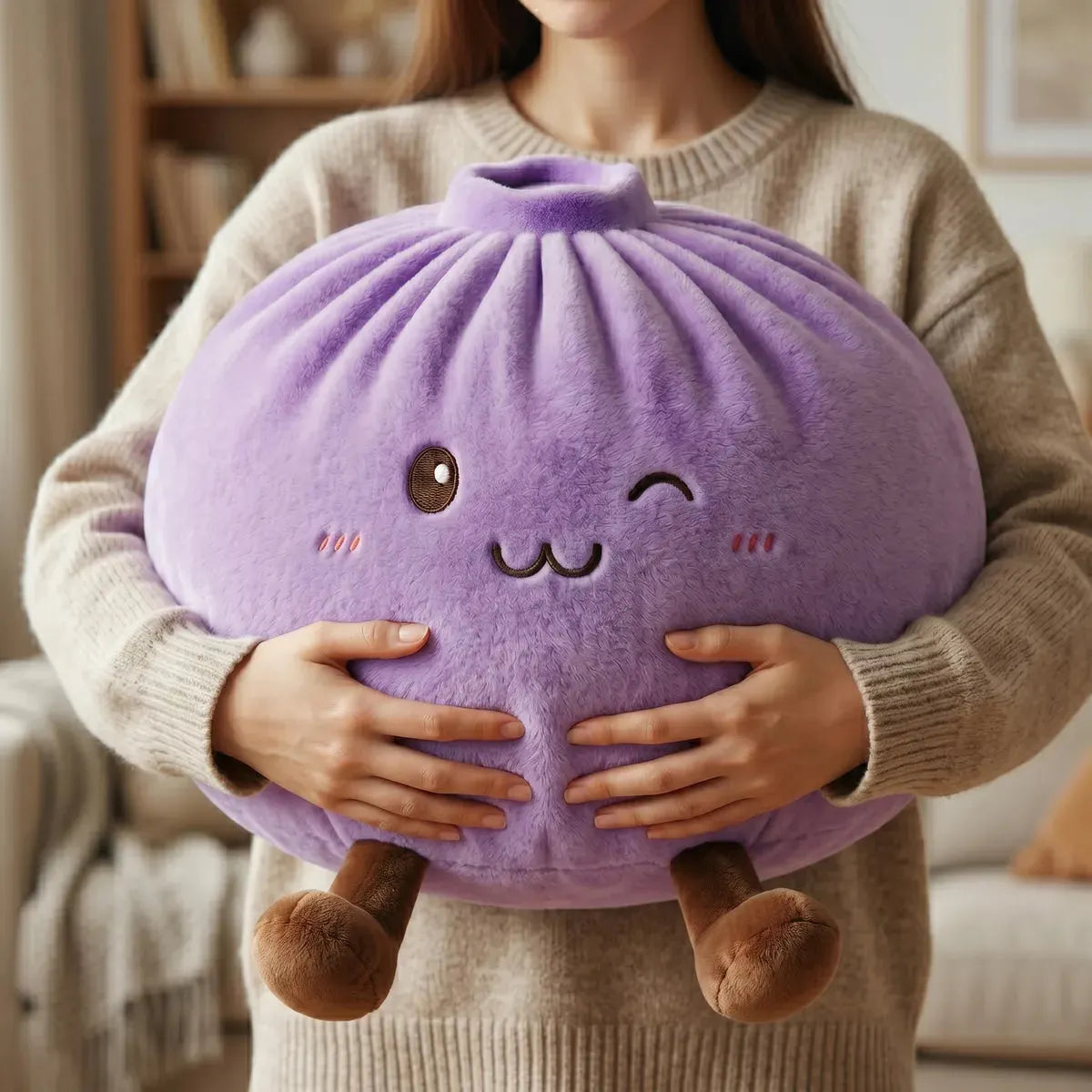 Snuggly Purple Large Dumpling Squishy Toy