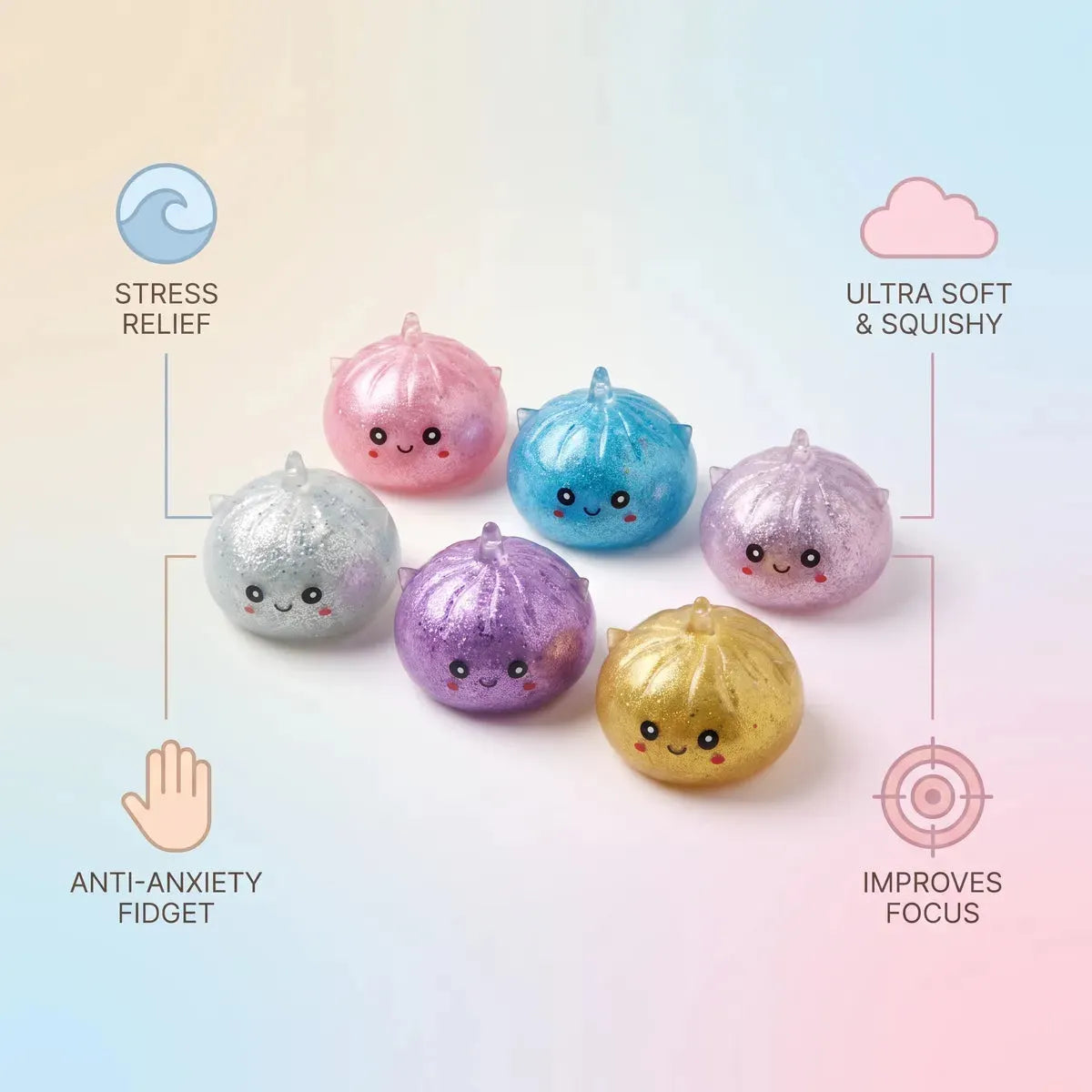 Sparkly Mystery Dumpling Squishy Unicorn Glitter