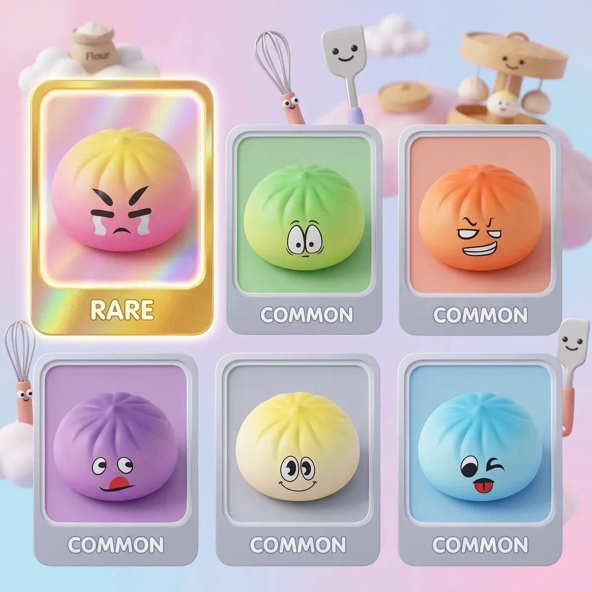 Pillowy Dumpling Squishy Mystery Bun Fidget Toy