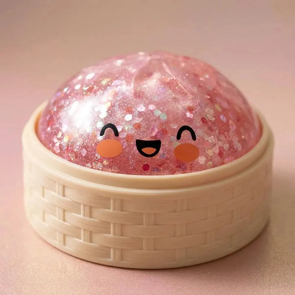 Bubblegum Pink Sparkle Dumpling Squishy