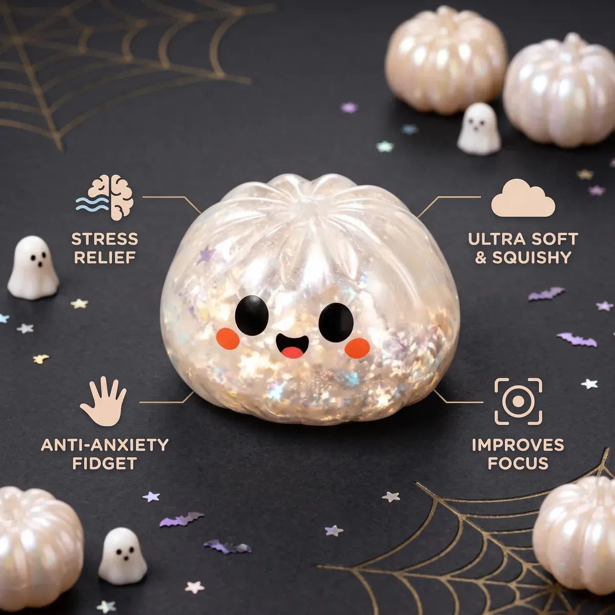Glitter Ghost Halloween Dumpling Squishy