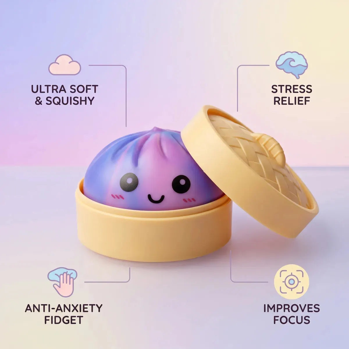 Dreamy Purple Tie Dye Dumpling Squishy