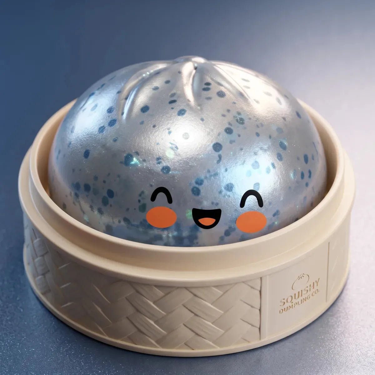 Icy Light Blue Sparkle Dumpling Squishy