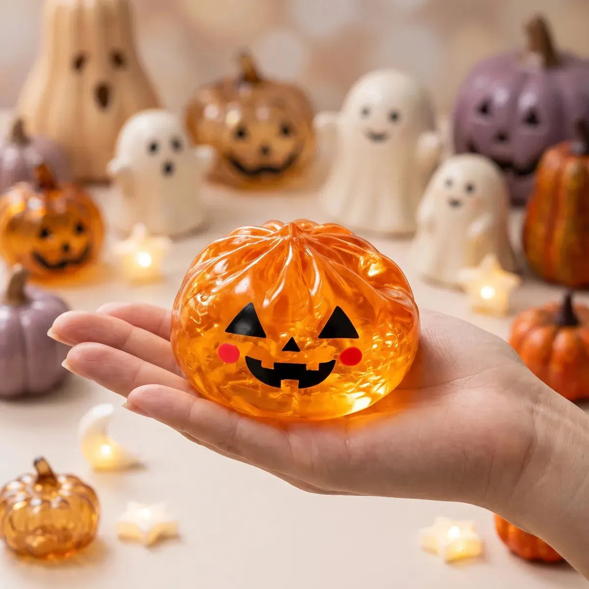 Glowing Pumpkin Halloween Dumpling Squishy