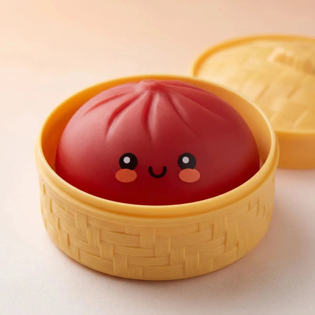 Fluffy Red Dumpling Squishy Bun