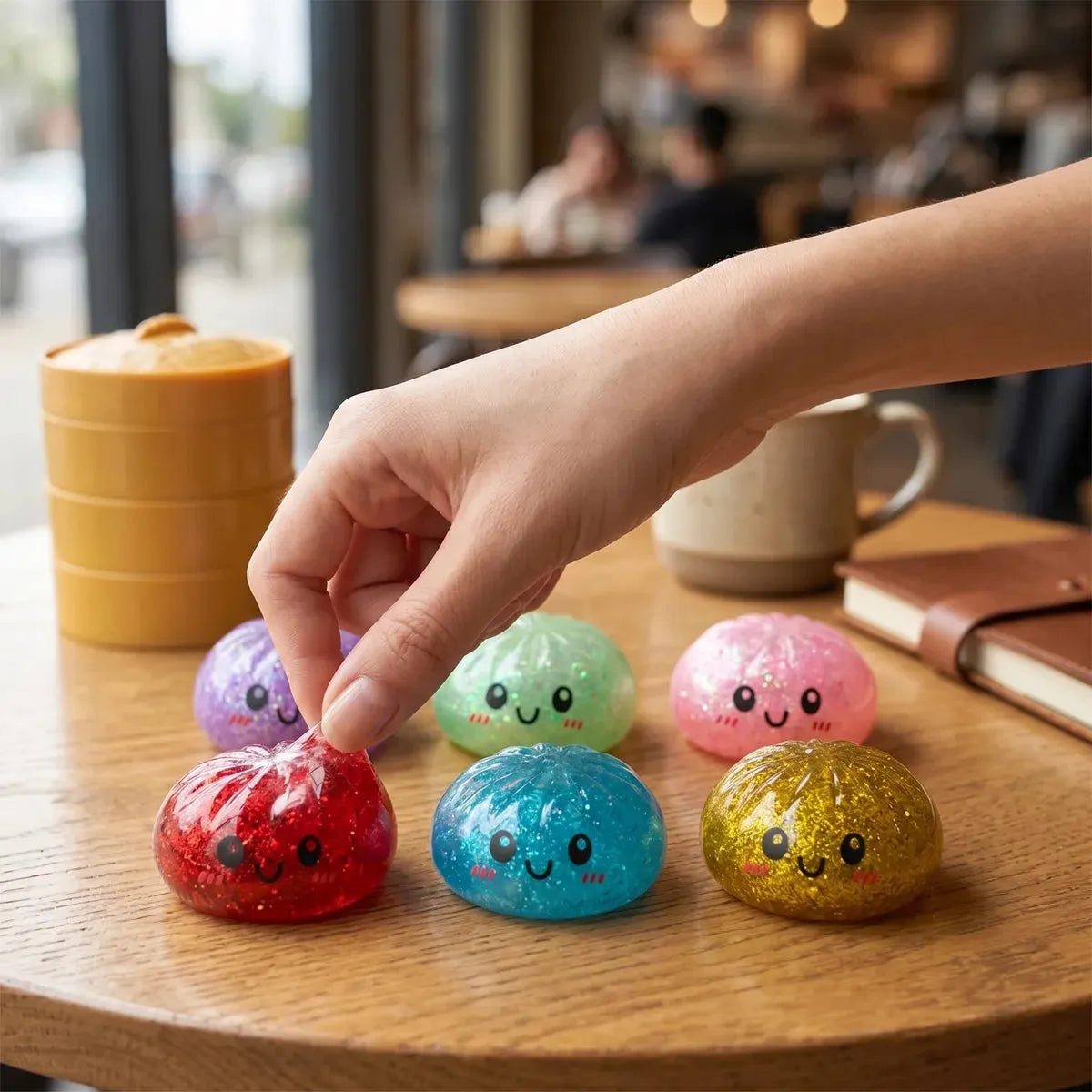 Sparkle Glitter Dumpling Squishy Set 6 Pieces