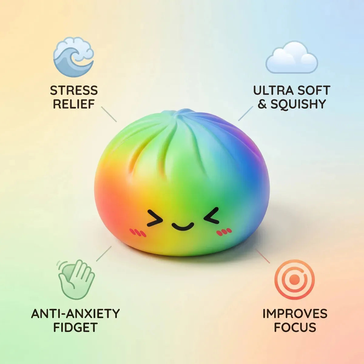 Prism Rainbow Color Dumpling Squishy