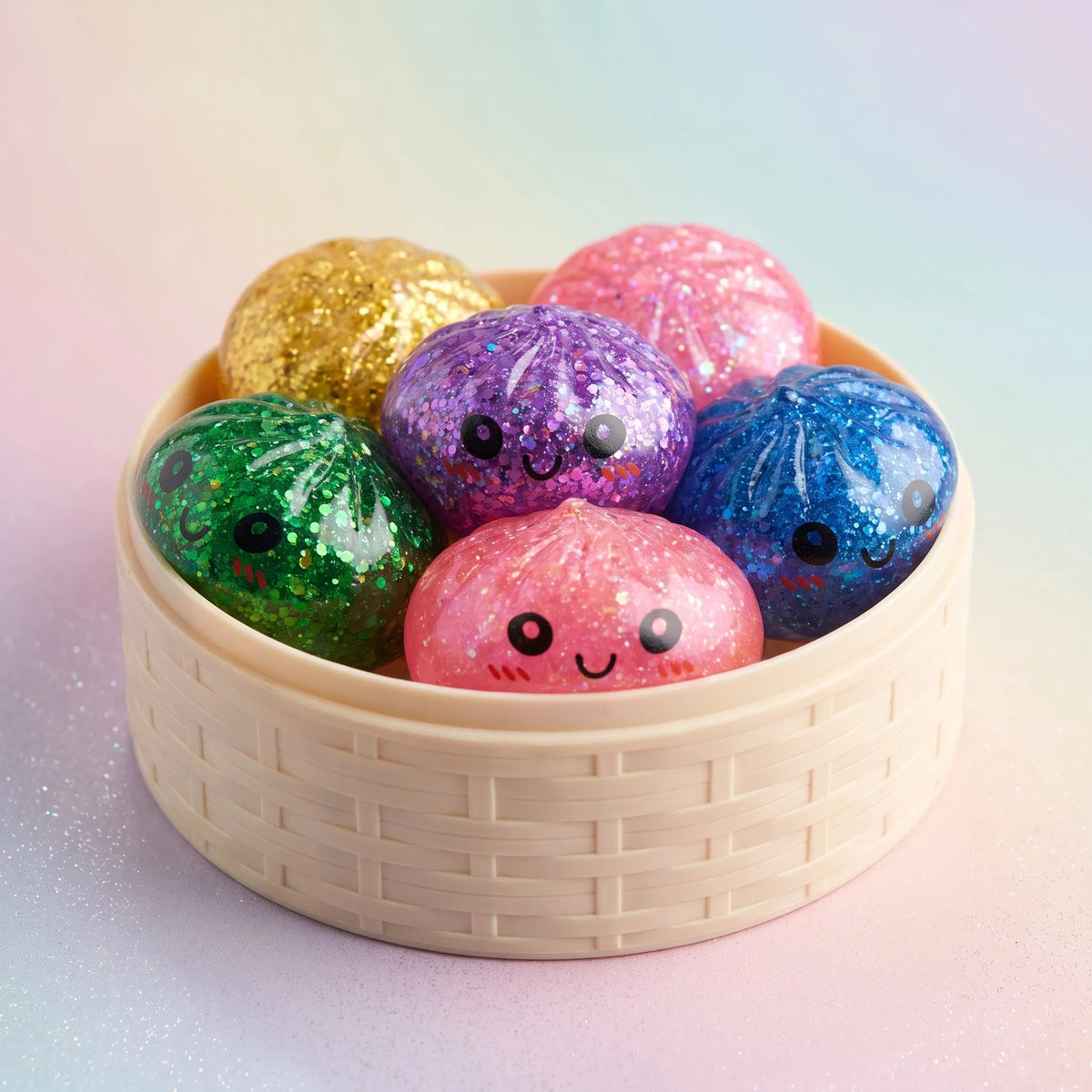 Sparkle Mystery Mini Glitter Dumpling Squishy Set