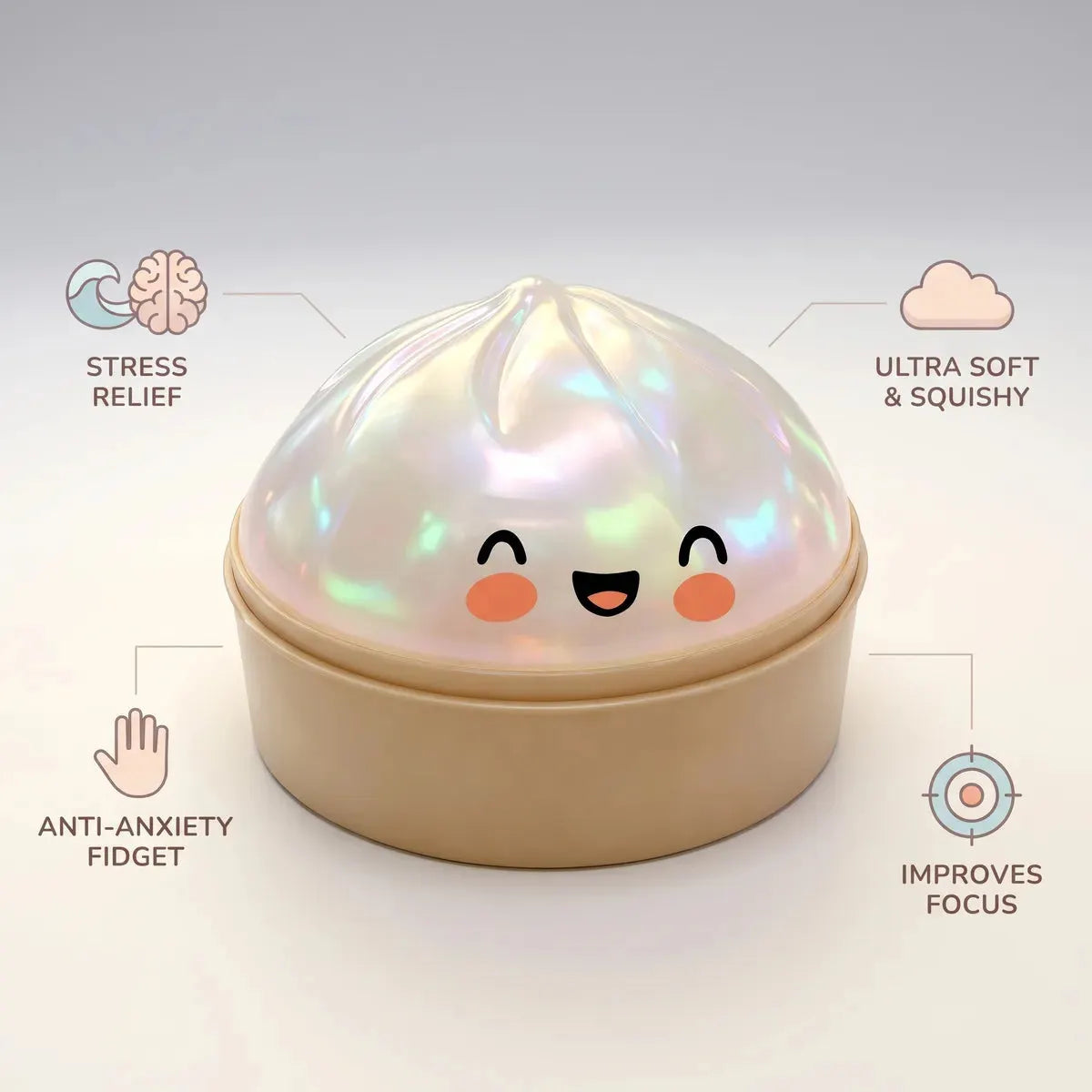 Cloud White Unique Dumpling Squishy
