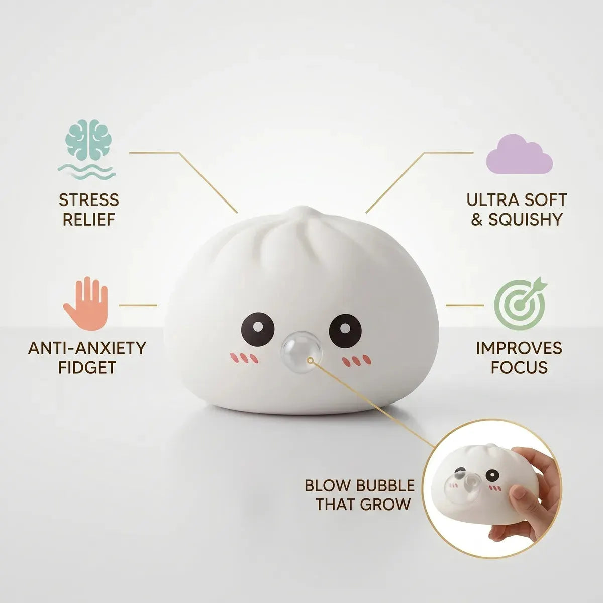 Cloud White Blow Dumpling Squishy