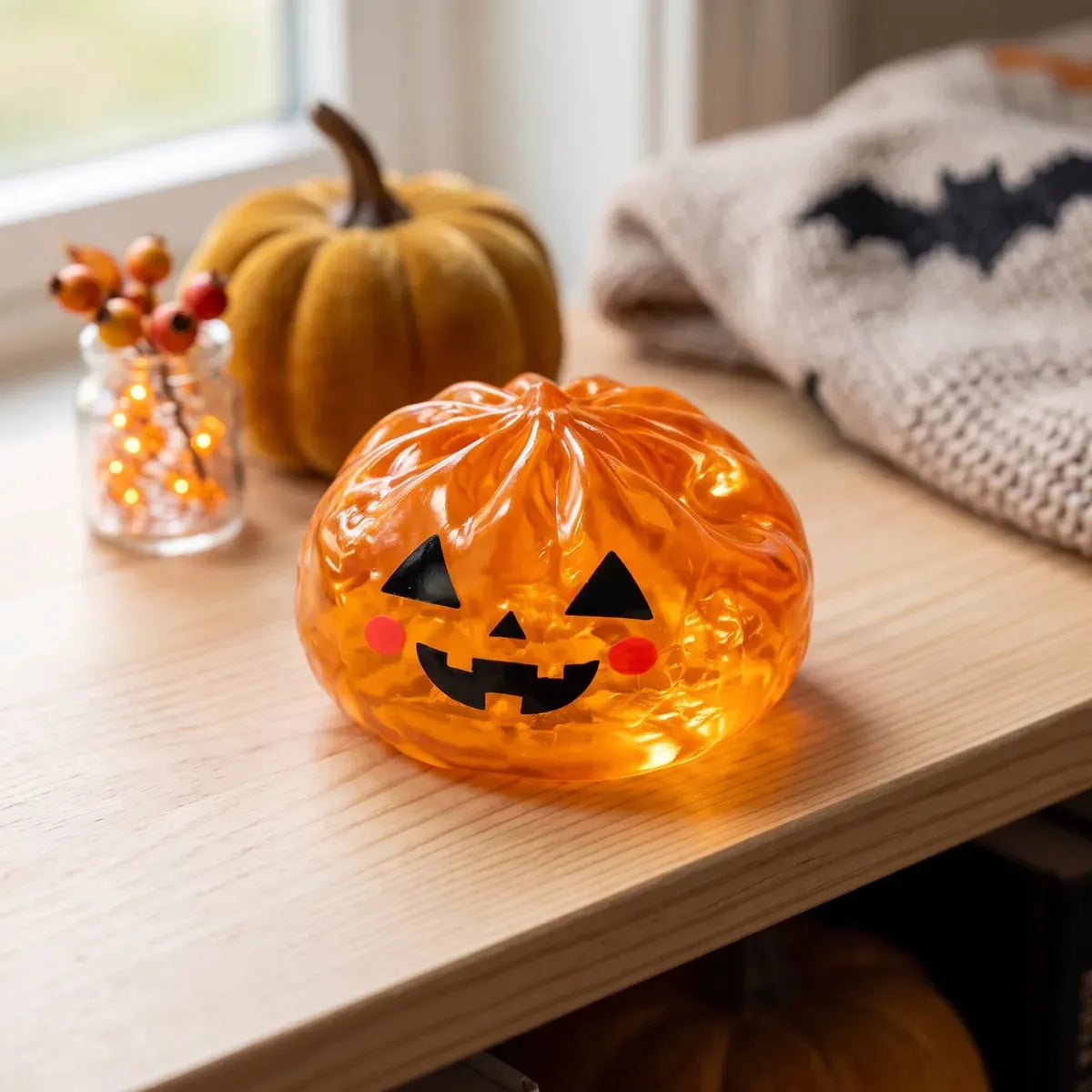 Glowing Pumpkin Halloween Dumpling Squishy