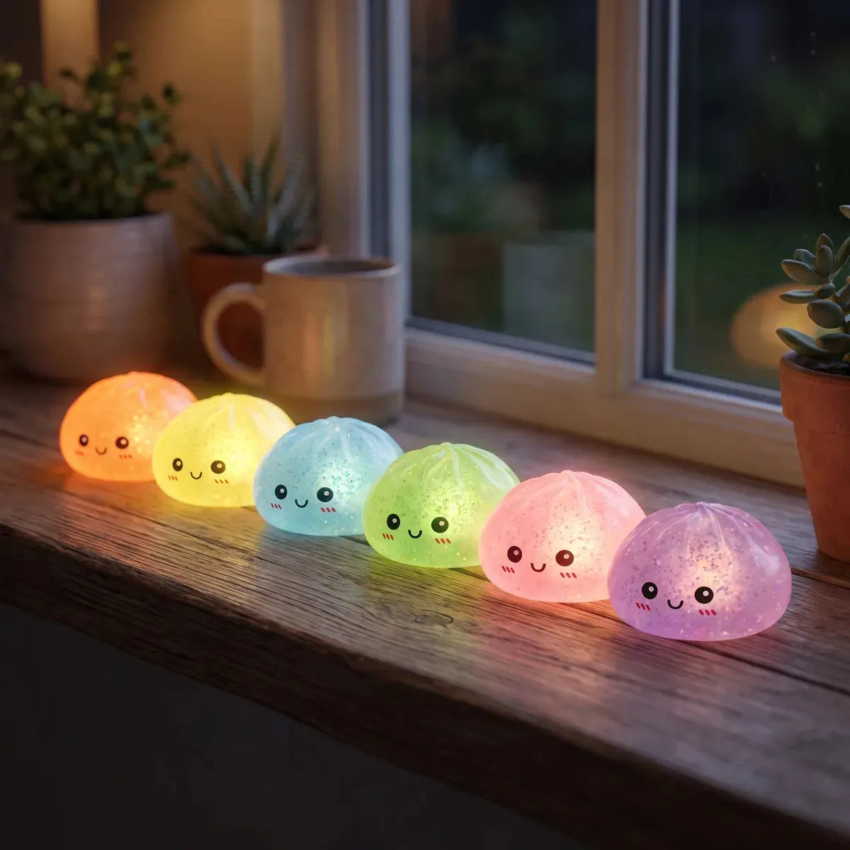 Mystery Glow In Dark Glitter Dumpling Squishy Blind Box