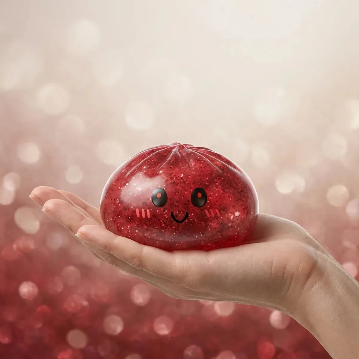 Lucky Red Glitter Dumpling Squishy
