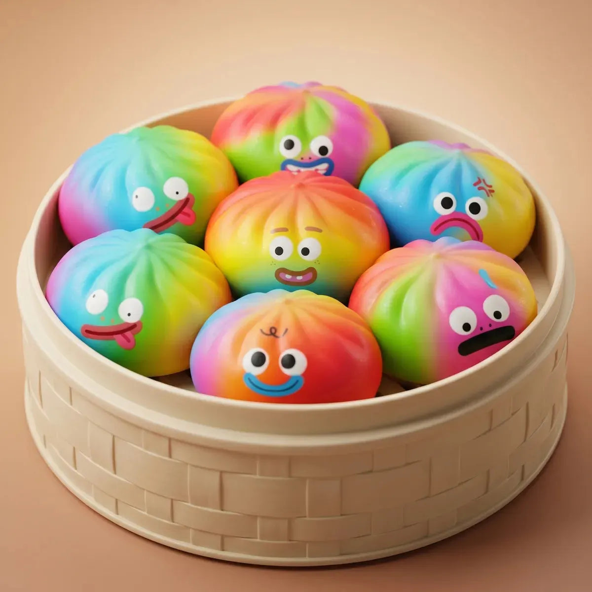 Vibrant Rainbow Mystery Squishy Dumplings