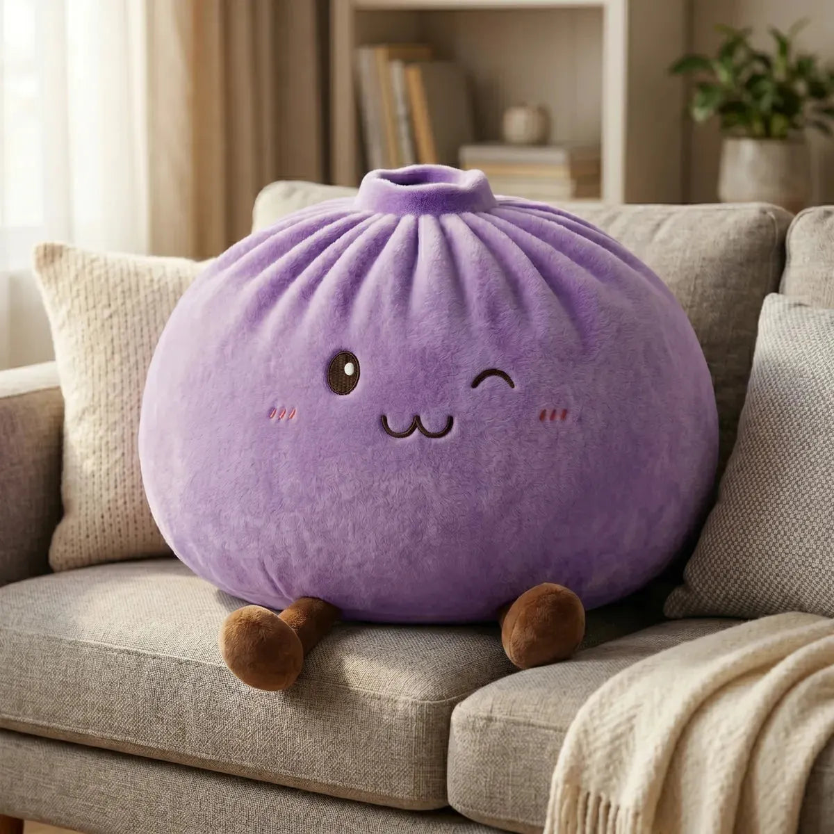 Snuggly Purple Large Dumpling Squishy Toy