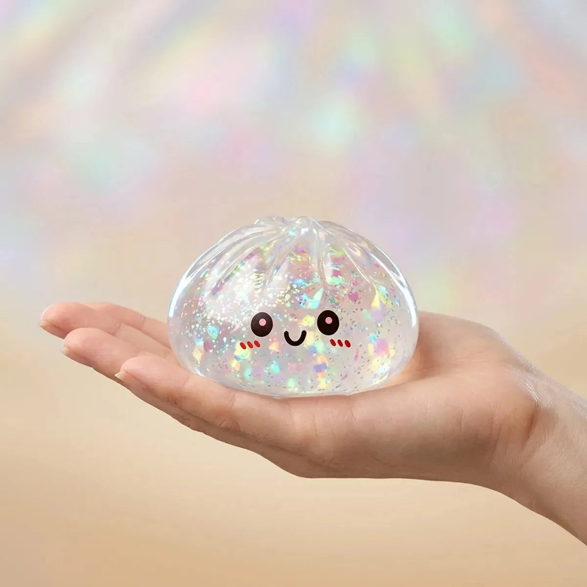 Shiny Silver Glitter Dumpling Squishy